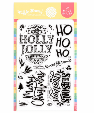 WAFFLE FLOWER - Poinsettia Frame Sentiments Stamp Set