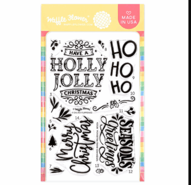 WAFFLE FLOWER - Poinsettia Frame Sentiments Stamp Set