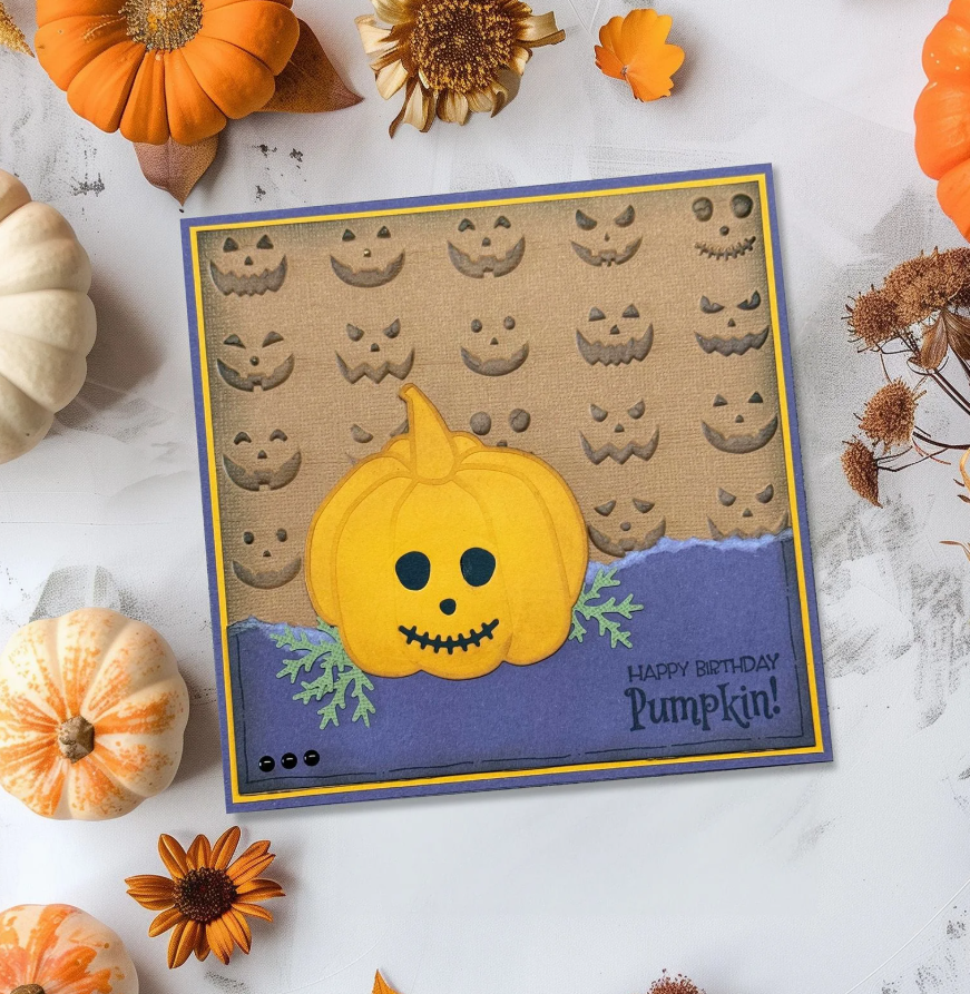 Vaessen Creative • Embossing Folder Pumkin Faces 5.9x5.9in 1pcs - immagine 2
