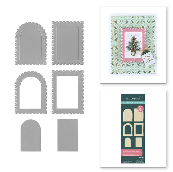 Spellbinders - Postage Stamps 3D Emboss & Cut Folder