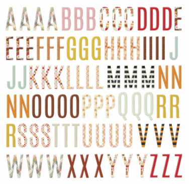 Spellbinders - Autumn Archives Chipboard Alphabet Stickers