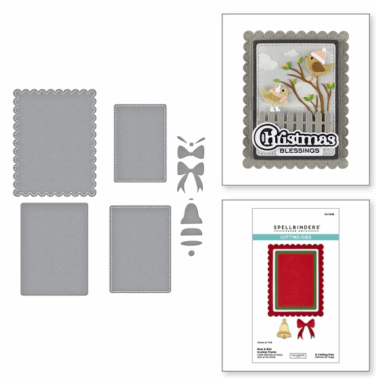 Spellbinders - Bow & Bell Scallop Frame Etched Dies
