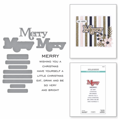Spellbinders - Merry Sentiments Clear Stamp & Die Set