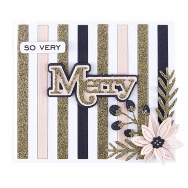 Alternative view of Spellbinders - Merry Sentiments Clear Stamp & Die Set