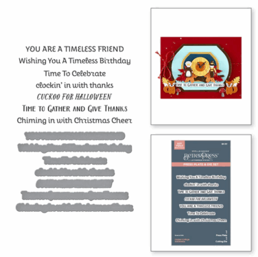 Spellbinders - Cuckoo Cottage Sentiments BetterPress Plate & Die Set