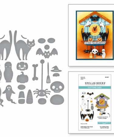 Halloween Tick Tock Etched Dies from the Cuckoo Cottage Collection