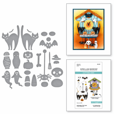 Halloween Tick Tock Etched Dies from the Cuckoo Cottage Collection