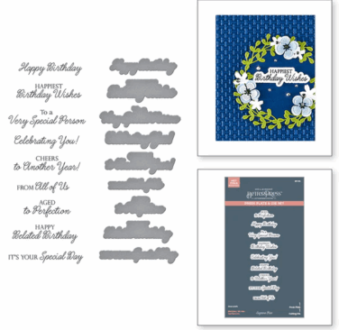Spellbinders - Birthday Wishes Sentiments BetterPress Plate & Die Set