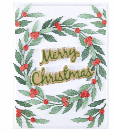 Alternative view of Spellbinders - Seasonal Wreath Foliage Etched Dies