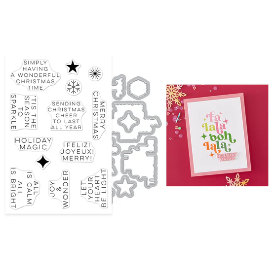 Hero Arts - Modern Holiday Greetings Stamp & Cut Set