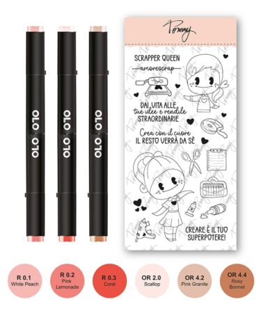 TOMMY ART - Corso OLO Skin – 6 colori OLO punta pennello + 1 timbro + corso online con Maria Antonietta Tilloca