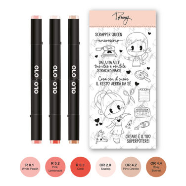TOMMY ART - Corso OLO Skin – 6 colori OLO punta pennello + 1 timbro + corso online con Maria Antonietta Tilloca