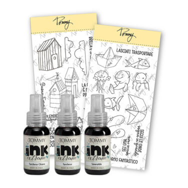 TOMMY ART - Corso INK EXTREME Sapore di mare – 3 colori ink extreme + 2 timbri + corso online con Tommaso Bottalico
