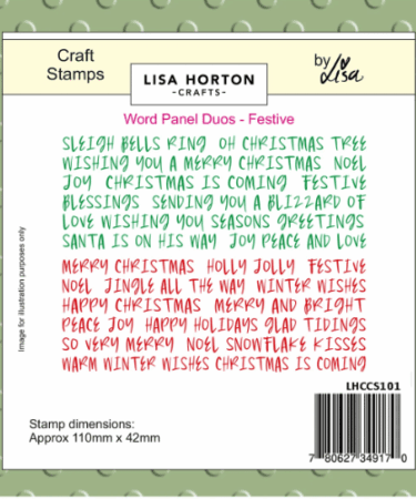 Lisa Horton Crafts Word Panel Duos Stamps - festive