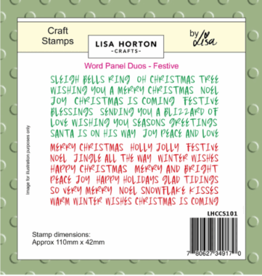 Lisa Horton Crafts Word Panel Duos Stamps - festive