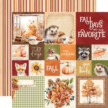 SIMPLE STORIES - Collezione  Simple Vintage Autumn Breeze - CARTA PATTERNED - 2X2/4X4 Elements