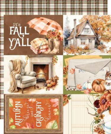 SIMPLE STORIES - Collezione  Simple Vintage Autumn Breeze - CARTA PATTERNED - 4X6 Elements
