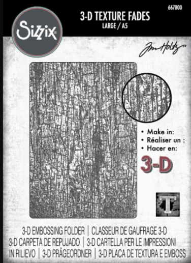 Sizzix 3D Texture Fades by Tim Holtz A5 Cracked Large