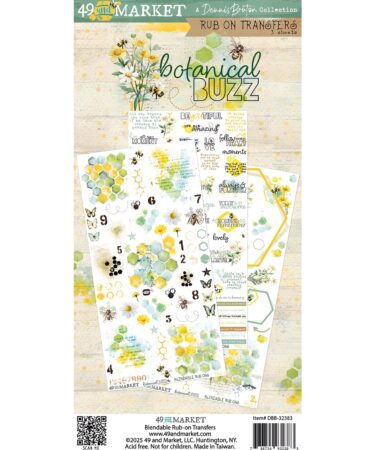 49 AND MARKET Collezione Botanical Buzz  - 6 x12 Rub-on Transfer Set
