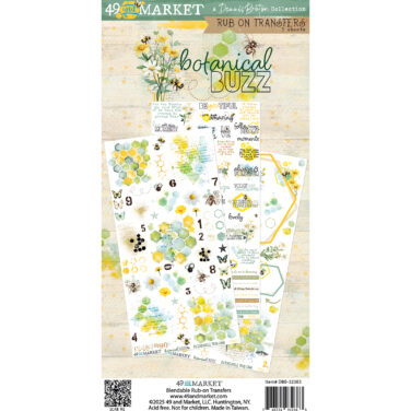 49 AND MARKET Collezione Botanical Buzz  - 6 x12 Rub-on Transfer Set