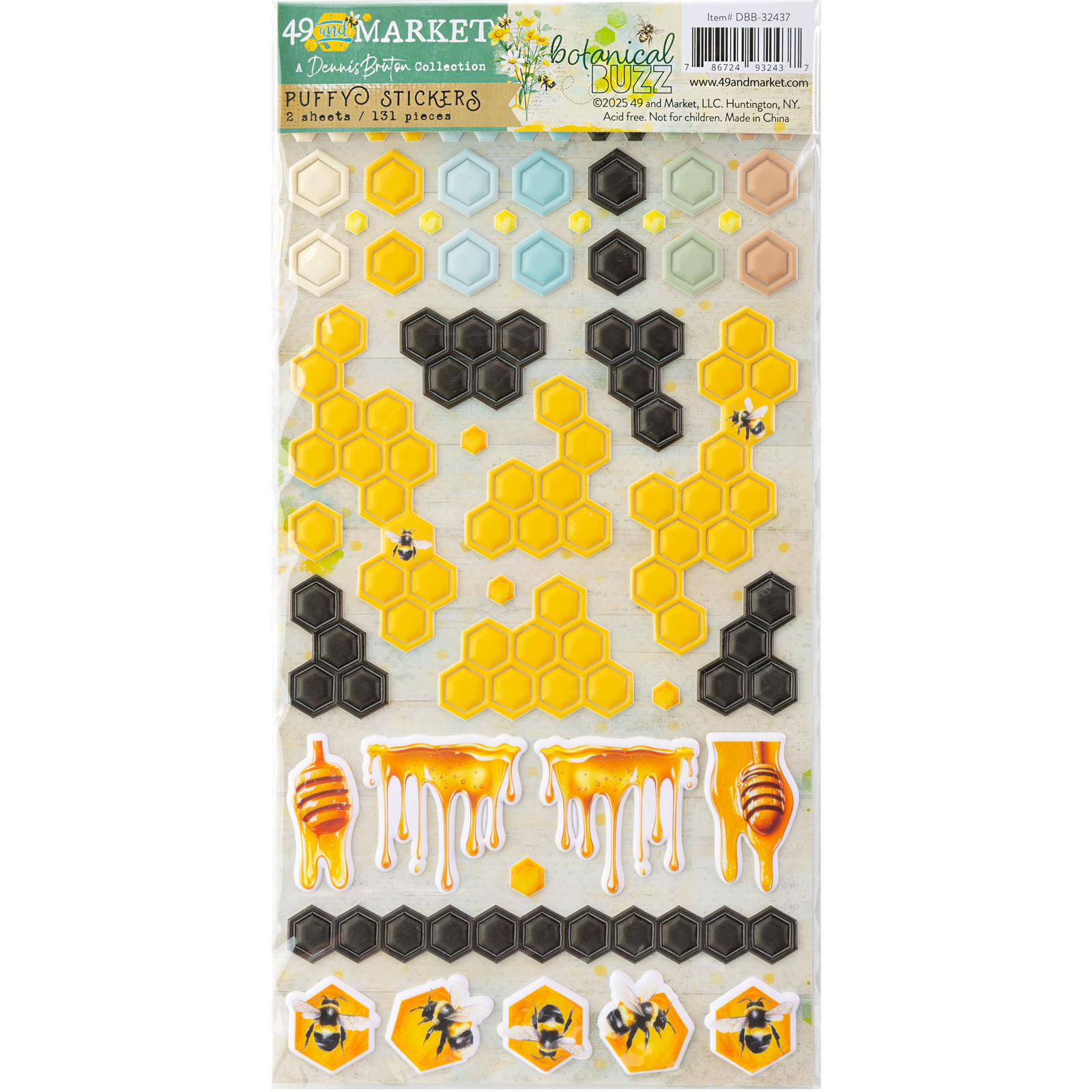 49 AND MARKET Collezione Botanical Buzz - Puffy Stickers