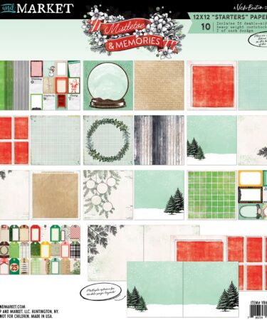 49 AND MARKET, Vicki Boutin - Collezione Mistletoe and Memories  - 12x12 Starters Collection Pack (10 papers, 1 ea)