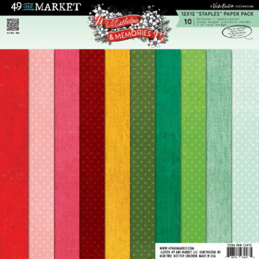 49 AND MARKET, Vicki Boutin - Collezione Mistletoe and Memories  - 12x12 Staples Pack