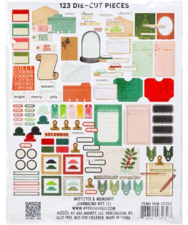 Alternative view of 49 AND MARKET, Vicki Boutin - Collezione Mistletoe and Memories  -  Journaling Die-Cuts