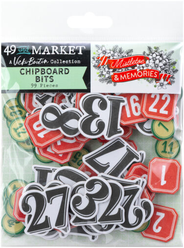49 AND MARKET, Vicki Boutin - Collezione Mistletoe and Memories  - Chipboard Bits