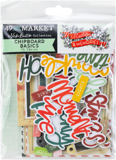 49 AND MARKET, Vicki Boutin - Collezione Mistletoe and Memories  - Chipboard Basics