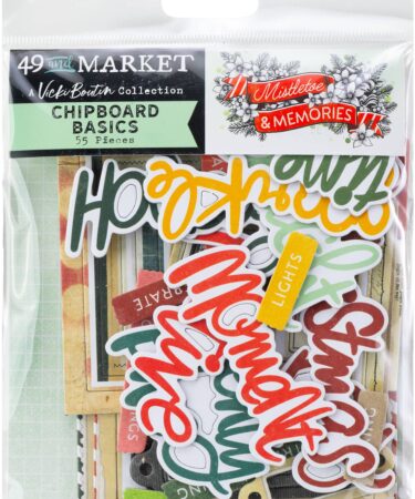 49 AND MARKET, Vicki Boutin - Collezione Mistletoe and Memories  - Chipboard Basics