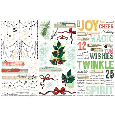 Alternative view of 49 AND MARKET, Vicki Boutin - Collezione Mistletoe and Memories  -  Essential Rub-on Transfers