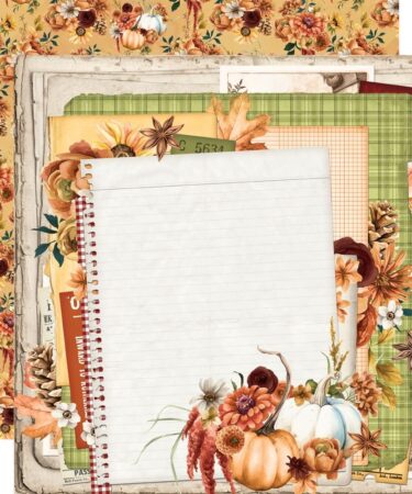 SIMPLE STORIES - Collezione Simple Vintage Autumn Breeze Double-Sided Cardstock 12"X12" -Harvest Memories