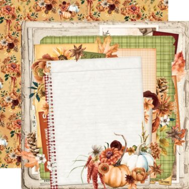 SIMPLE STORIES - Collezione Simple Vintage Autumn Breeze Double-Sided Cardstock 12"X12" -Harvest Memories