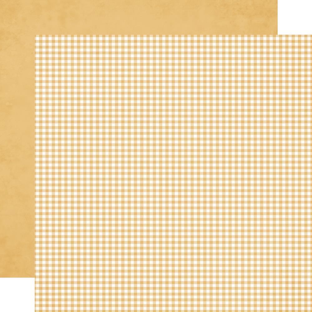 SIMPLE STORIES - Simple Vintage Autumn Breeze Double-Sided Cardstock 12"X12" -Saffron Gingham