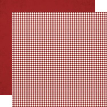SIMPLE STORIES - Collezione Simple Vintage Autumn Breeze Double-Sided Cardstock 12"X12" -Garnet Gingham