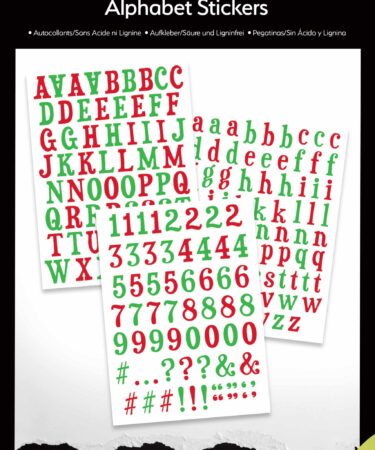 Arden Creative Studio - Vintage Christmas 6x8 Inch Alphabet Stickers (3pcs)