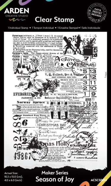 ARDEN CREATIVE STUDIO - Maker Series 4x6 Inch Background Stamp Season of Joy
