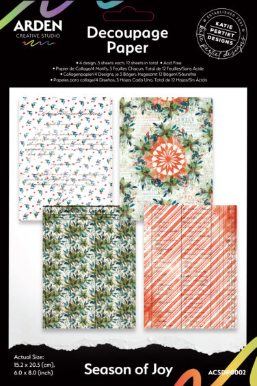 ARDEN CREATIVE STUDIO - Season of Joy 6x8 Inch Decoupage Paper