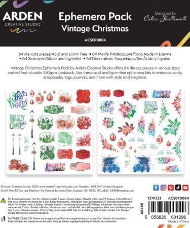 ARDEN CREATIVE STUDIO - Vintage Christmas Ephemera Pack (64pcs)