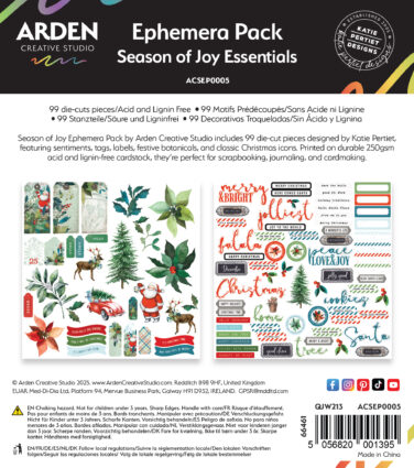ARDEN CREATIVE STUDIO - Season of Joy Essentials Ephemera Pack (99pcs)