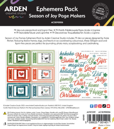 ARDEN CREATIVE STUDIO - Season of Joy Page Makers Ephemera Pack (79pcs)