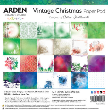 ARDEN CREATIVE STUDIO - Vintage Christmas 12x12 Inch Paper Pad