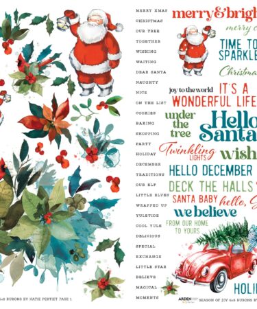 Alternative view of ARDEN CREATIVE STUDIO- Season of Joy 6x8 Inch Rub-On Transfer Set