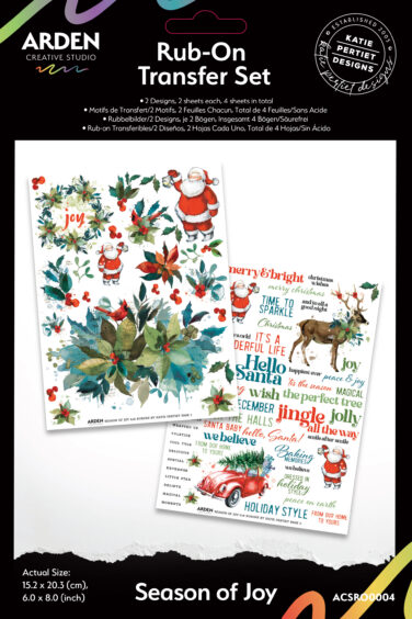 ARDEN CREATIVE STUDIO- Season of Joy 6x8 Inch Rub-On Transfer Set