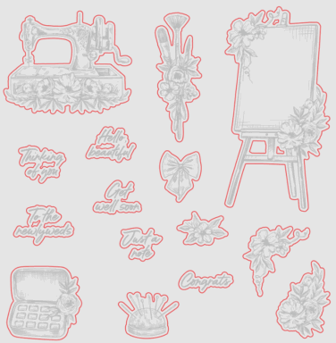 HONEY BEE - Collezione Makers Mix - Coordinating Honey Cuts - Floral Easel