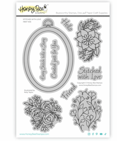 HONEY BEE - Collezione Makers Mix - 6"x8" Stamp Set - Stitched With Love