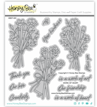 HONEY BEE - Collezione Makers Mix -  6"x6" Stamp Set Work Of Heart
