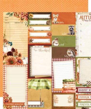 SIMPLE STORIES - Collezione Simple Vintage Autumn Breeze Double-Sided Cardstock 12"X12" - Journal Elements