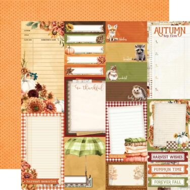 SIMPLE STORIES - Collezione Simple Vintage Autumn Breeze Double-Sided Cardstock 12"X12" - Journal Elements